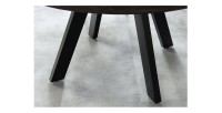 Table de salle à manger LODEN ronde 120 cm – Table industrielle en bois massif de manguier et métal