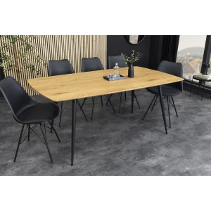 Table CALDERO 120cm en bois de chêne sauvage mise en situation