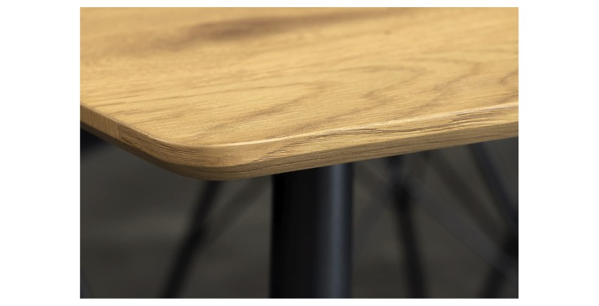 Table de salle à manger CALDERO 120 cm – Table contemporaine aspect chêne sauvage et métal