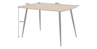 Table de salle à manger CALDERO 120 cm – Table contemporaine aspect chêne sauvage et métal