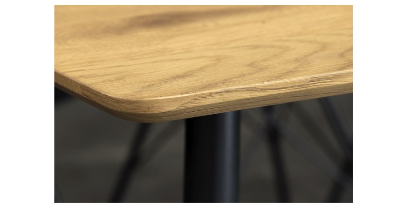 Table de salle à manger CALDERO 140 cm – Table contemporaine aspect chêne sauvage et métal