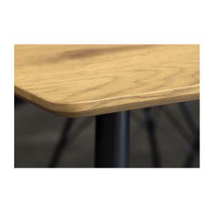 Table de salle à manger CALDERO 140 cm – Table contemporaine aspect chêne sauvage et métal
