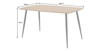 Table de salle à manger CALDERO 140 cm – Table contemporaine aspect chêne sauvage et métal