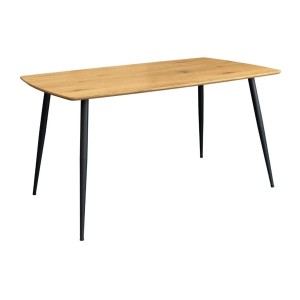 Table de salle à manger CALDERO 140 cm – Table contemporaine aspect chêne sauvage et métal