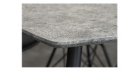 Table de salle à manger CALDERO 140 cm – Table contemporaine aspect pierre et métal