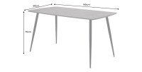 Table de salle à manger CALDERO 140 cm – Table contemporaine aspect pierre et métal