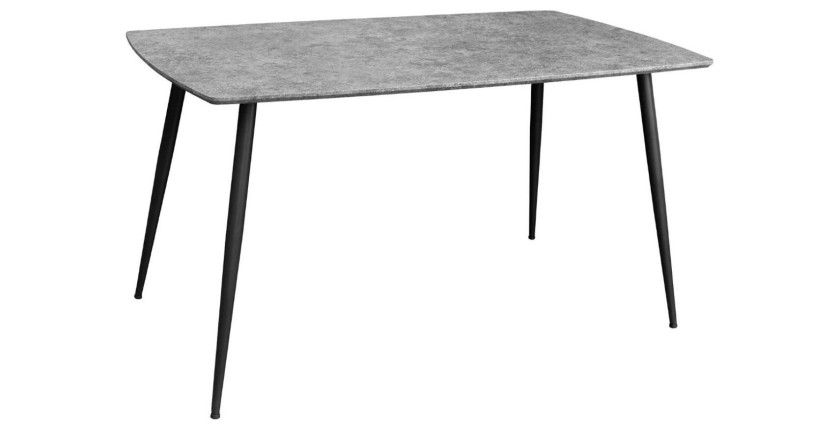 Table de salle à manger CALDERO 140 cm – Table contemporaine aspect pierre et métal