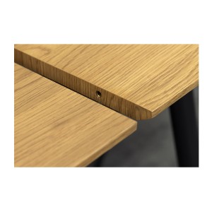 Zoom sur le système d'extension de la table extensible CALDERO 120-160cm en chêne sauvage