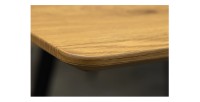 Zoom sur la tranche du plateau de la table extensible CALDERO 120-160cm en chêne sauvage
