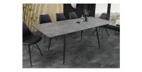 Table extensible CALDERO 120–160 cm – Table contemporaine aspect pierre et métal