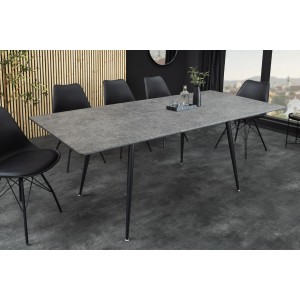 Table extensible 120-160cm CALDERO aspect pierre mise en situation