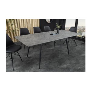 Table extensible 120-160cm CALDERO aspect pierre mise en situation