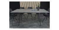 Table extensible 120-160cm CALDERO aspect pierre vu de face