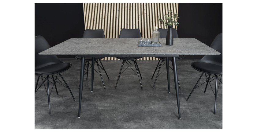 Table extensible 120-160cm CALDERO aspect pierre vu de face