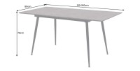 Dimensions de la table extensible 120-160cm CALDERO aspect pierre