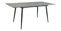 Table extensible CALDERO 120–160 cm – Table contemporaine aspect pierre et métal