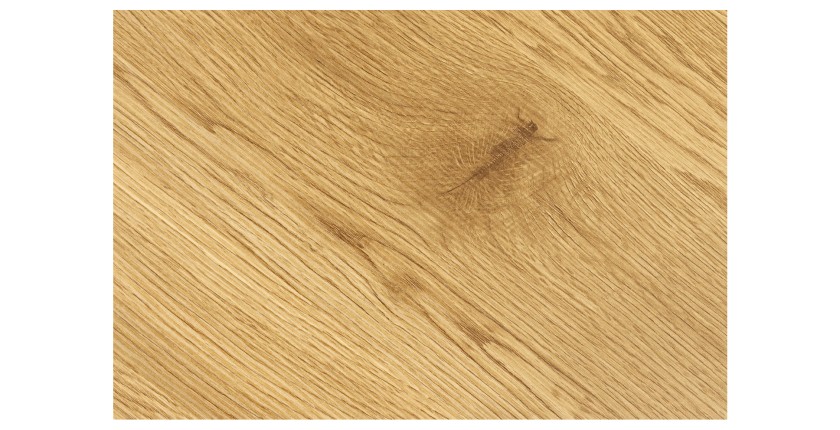 Table de salle à manger COURBAX ronde 120 cm – Table industrielle aspect chêne sauvage et métal