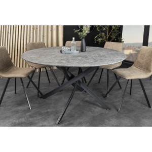 Table ronde 120cm COURBAX aspect pierre mise en situation