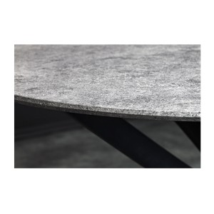 Table de salle à manger COURBAX ronde 120 cm – Table contemporaine aspect pierre et métal