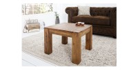 Table basse ORBO carrée 60 cm en bois de sheesham – Table basse rustique en bois massif
