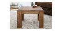 Table basse ORBO carrée 60 cm en bois de sheesham – Table basse rustique en bois massif