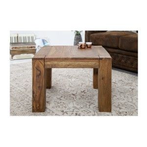 Table basse ORBO carrée 60 cm en bois de sheesham – Table basse rustique en bois massif