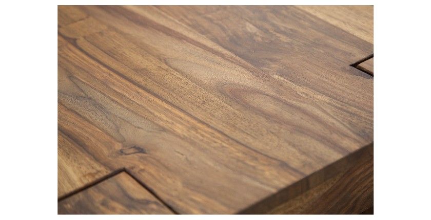 Table basse ORBO rectangulaire 100 cm – Table basse rustique en bois massif de sheesham