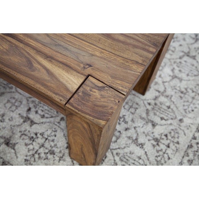 Couchtisch ORBO rechteckig 100 cm – Rustikaler Couchtisch aus massivem Sheeshamholz