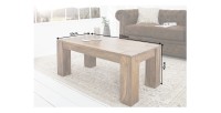 Table basse ORBO rectangulaire 100 cm – Table basse rustique en bois massif de sheesham