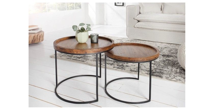 Tables basses gigognes ORBO rondes vues de face