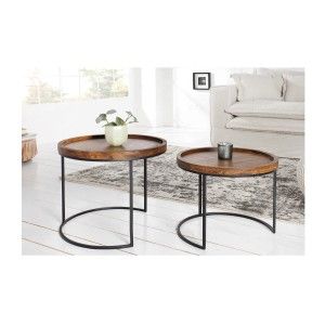 Tables basses gigognes ORBO rondes vues éloignées l'une de l'autre