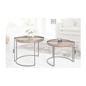 Dimensions des tables basses gigognes ORBO rondes