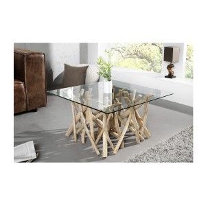 Table basse WOODEN carré en 80cm vue de côté