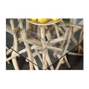 Zoom sur le plateau de la table basse WOODEN carré en 80cm