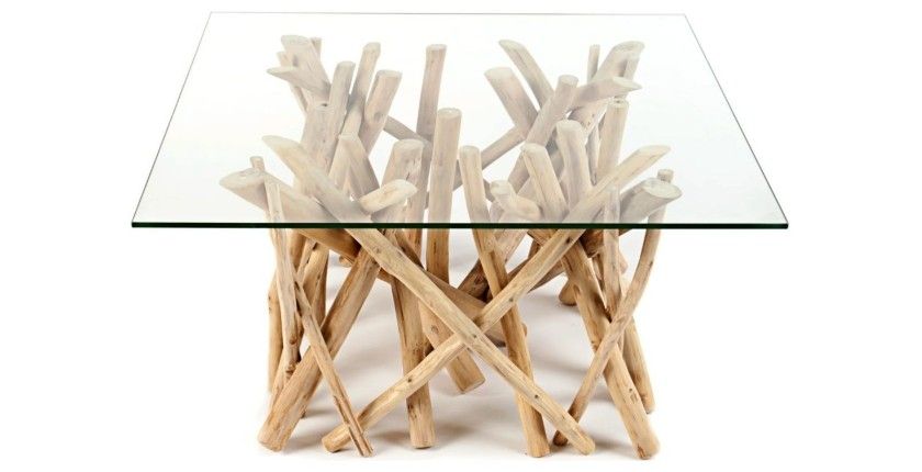 Table basse WOODEN carré en 80cm