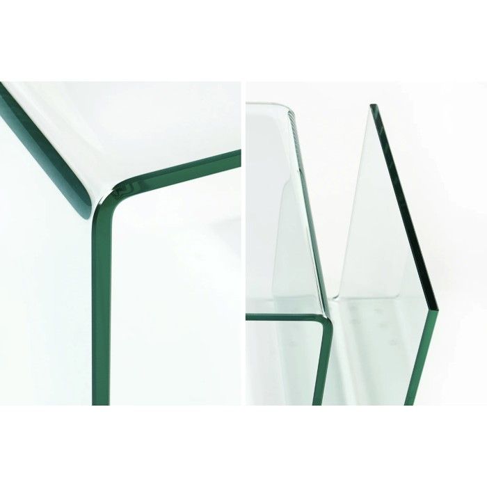 Glazen salontafel HOLOW – Asymmetrische design salontafel in transparant glas