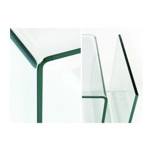 Table basse HOLOW en verre trempé – Table basse design asymétrique transparente