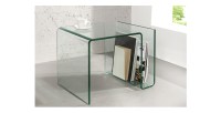 Table basse HOLOW en verre trempé – Table basse design asymétrique transparente