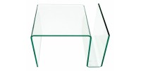 Table basse HOLOW en verre trempé – Table basse design asymétrique transparente