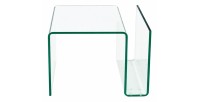 Table basse HOLOW en verre trempé – Table basse design asymétrique transparente