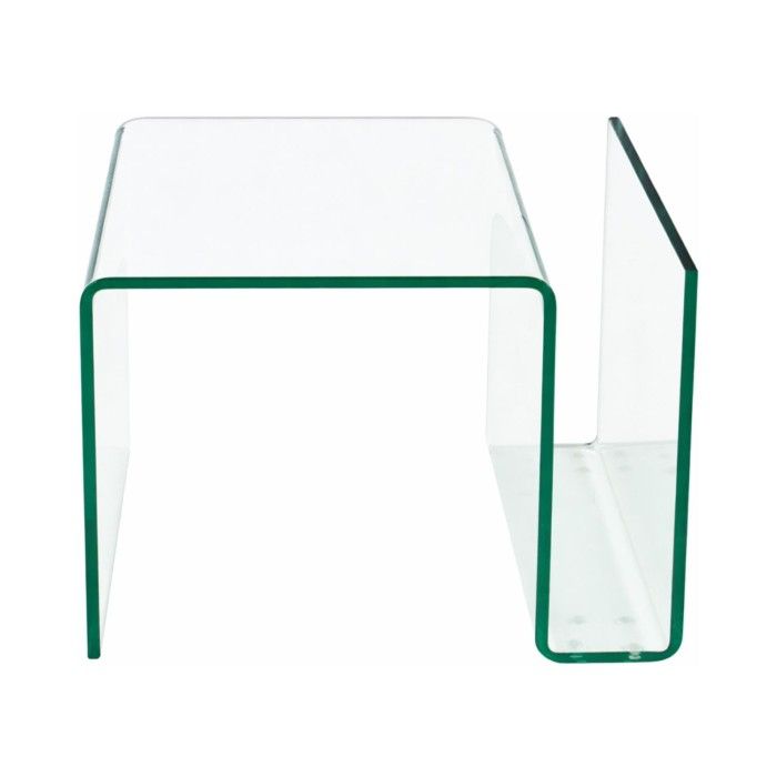 Glazen salontafel HOLOW – Asymmetrische design salontafel in transparant glas