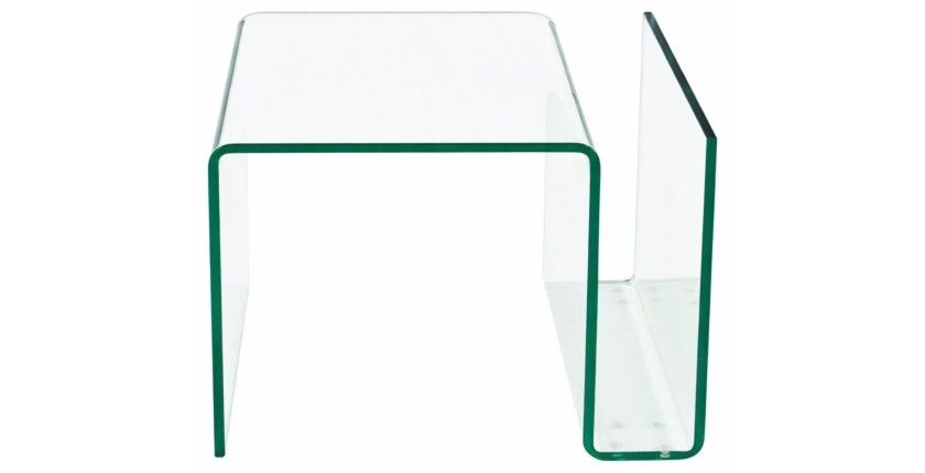 Table basse HOLOW en verre trempé – Table basse design asymétrique transparente