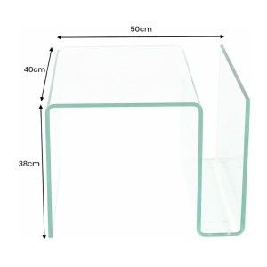 Table basse HOLOW en verre trempé – Table basse design asymétrique transparente
