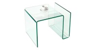 Table basse HOLOW en verre trempé – Table basse design asymétrique transparente