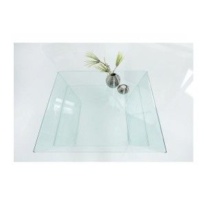 Table basse HOLOW avec étagère – Table basse design asymétrique en verre trempé