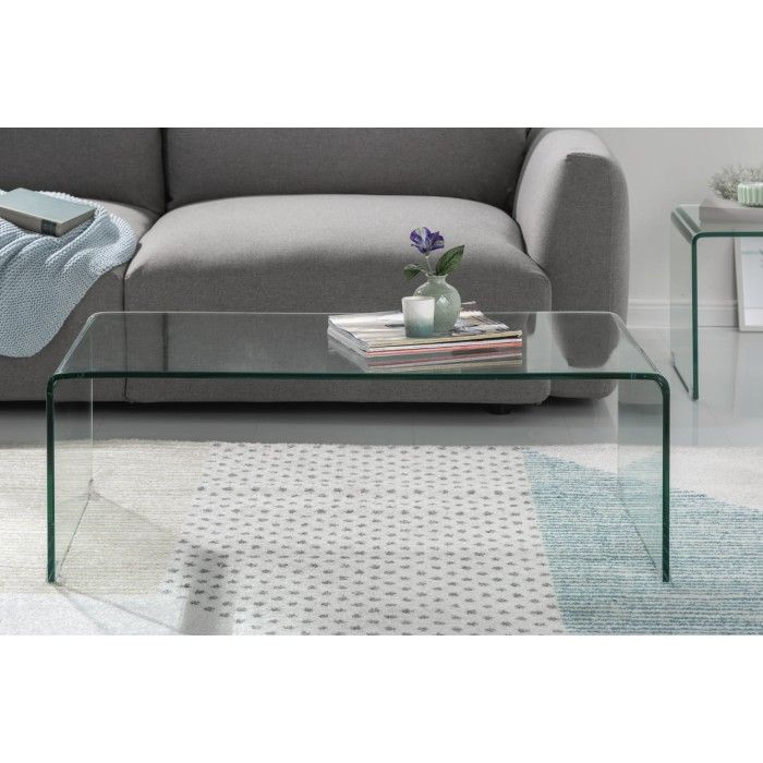 Stapelbare Couchtische HOLOW – Set von 2 Design-Couchtischen aus gehärtetem Glas