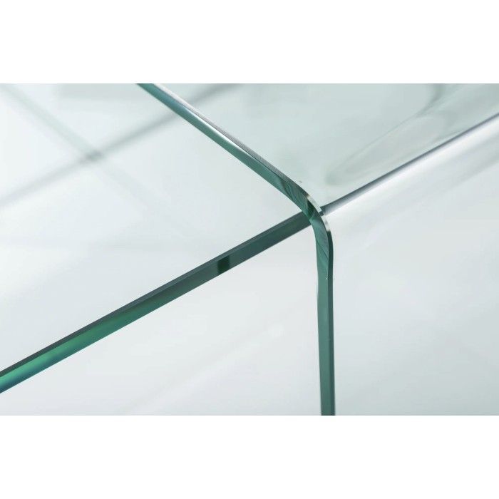 Stapelbare Couchtische HOLOW – Set von 2 Design-Couchtischen aus gehärtetem Glas