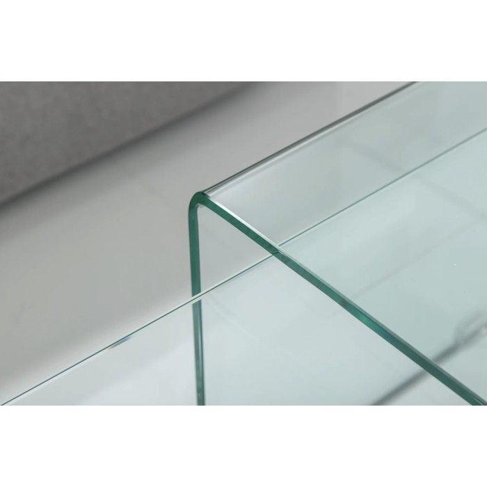 Stapelbare Couchtische HOLOW – Set von 2 Design-Couchtischen aus gehärtetem Glas