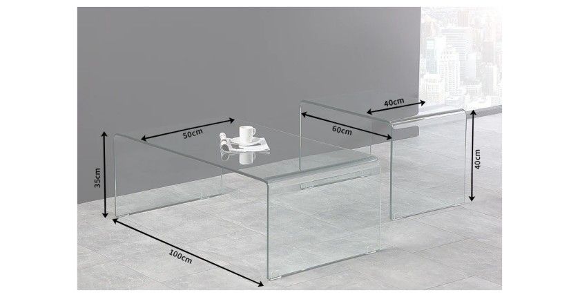 Dimensions des tables basses HOLLOW empilables