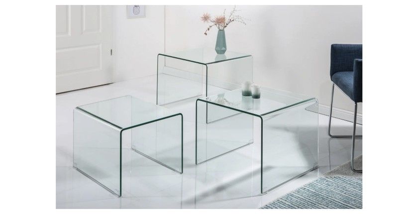 Lot de 3 tables basses gigognes HOLLOW séparés les unes les autres